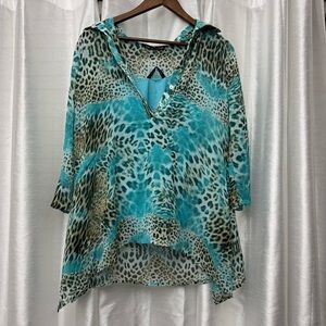 Leopard Print V-Neck Tunic